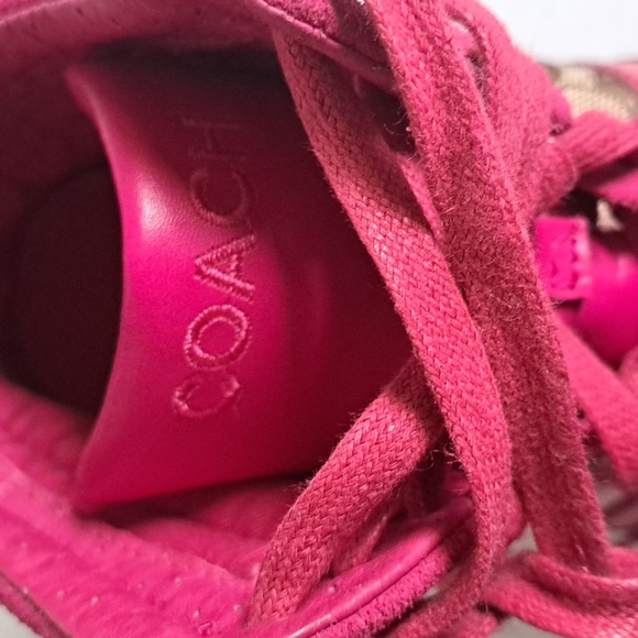 Coach Alara High Top Wedge Sneakers in Hot Pink 6.5 - Picture 12 of 12